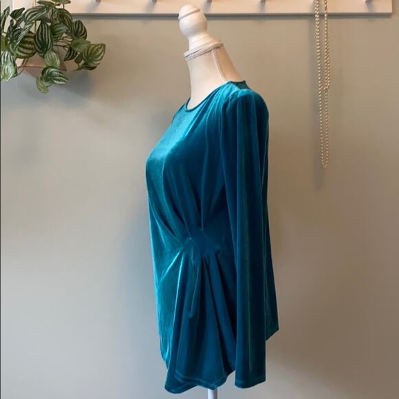 The Limited Bluegreen Velour Top Size Small - Picture 2 of 6